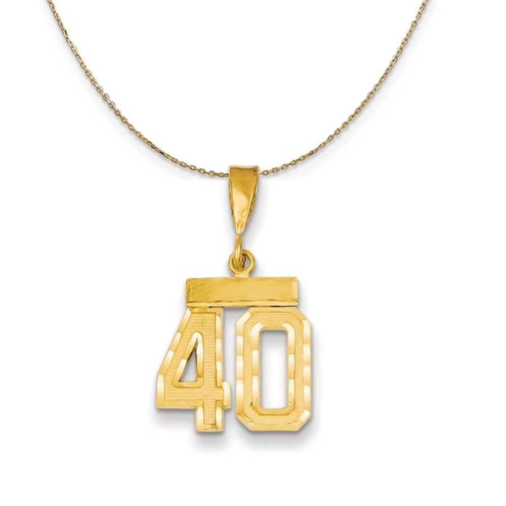14k Yellow Gold, Varsity, Sm D/C Necklace Number 40 - 24 Inch